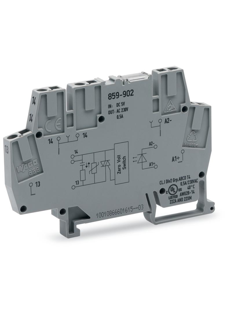 optoseparator 5VDC/230VAC/0,5A/2L/RC WAGO