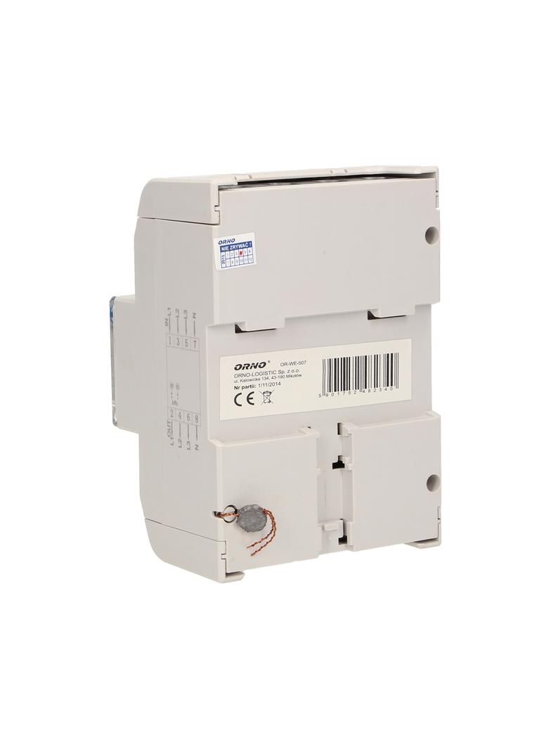 3-fazowy wskaźnik energii elektrycznej, 120A, 5 modułów, DIN TH-35mm, dodatkowy przycisk OR-WE-507 ORNO