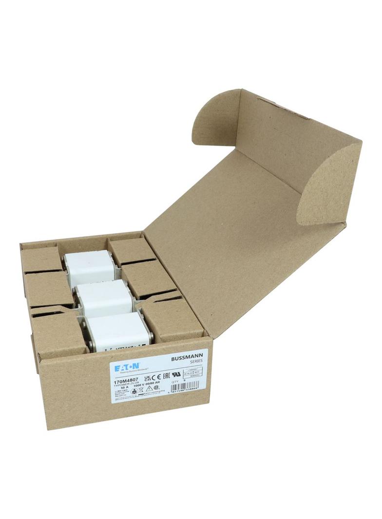 50A 1000V 00/80 aR INDICATOR FUSE Wkładka szybka 50A AC 1000V rozmiar 00 30x47x98 mm aR DIN 170M4807