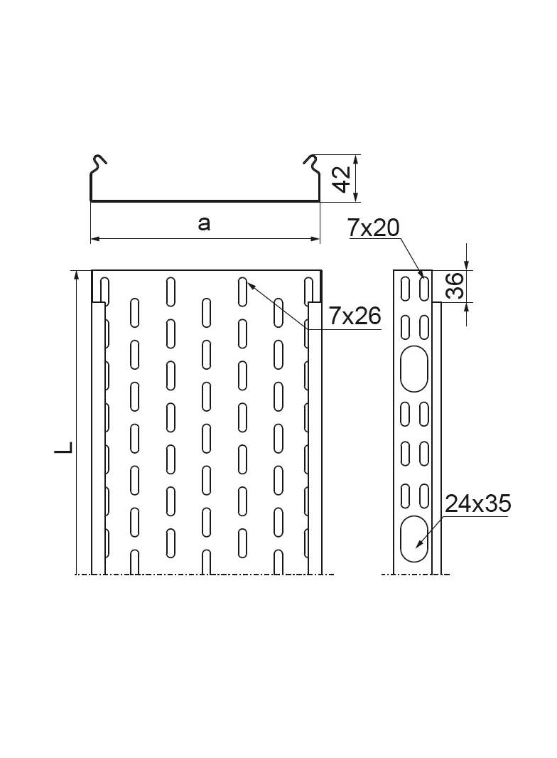 KOJ50H42/3 KORYTKO 1,0 MM