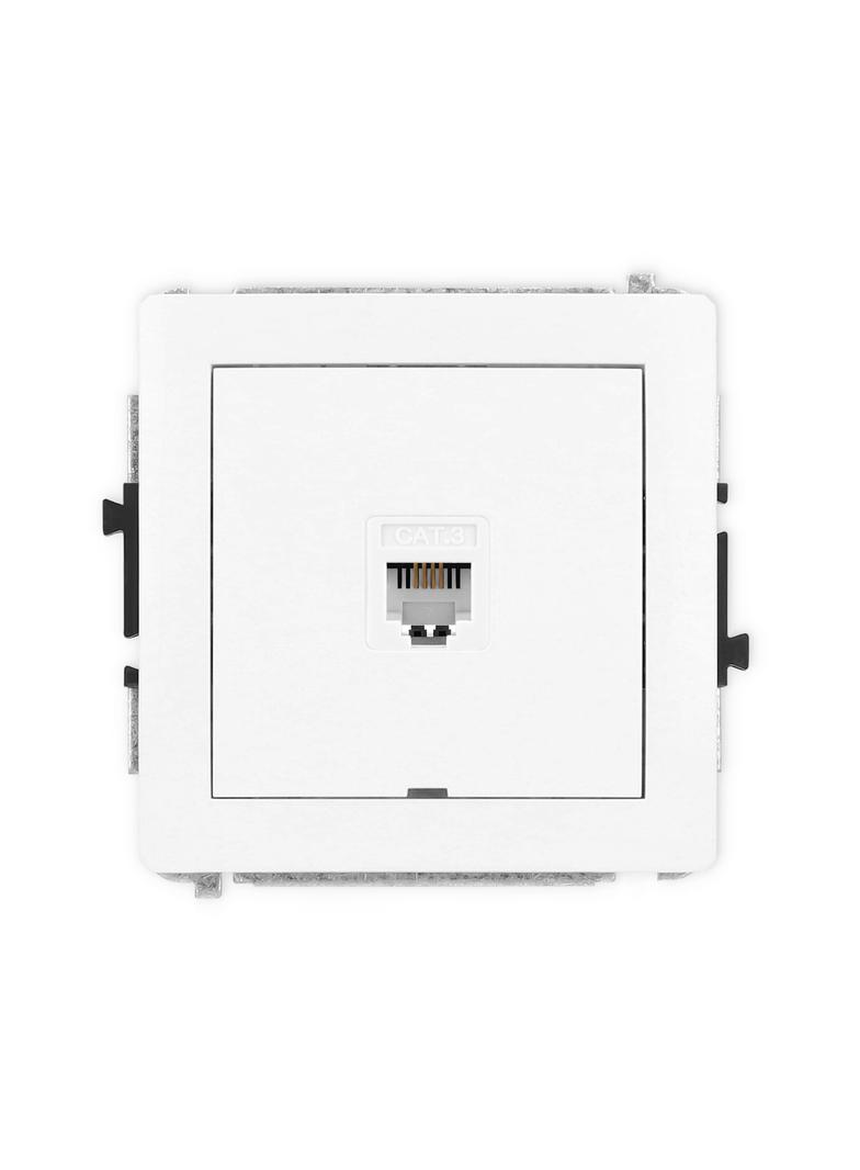 DECO Mechanizm gniazda telefonicznego pojedynczego 1xRJ11, 4-stykowy, beznarzędziowe, bez pola opiso