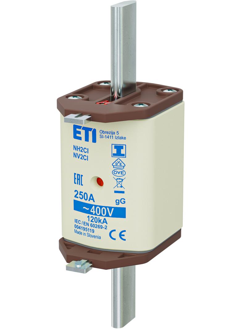 Wkładka topikowa NH zwłoczna KOMBI Zaczepy izolowane NH2C/I gG 250A 400V 004195119 ETI
