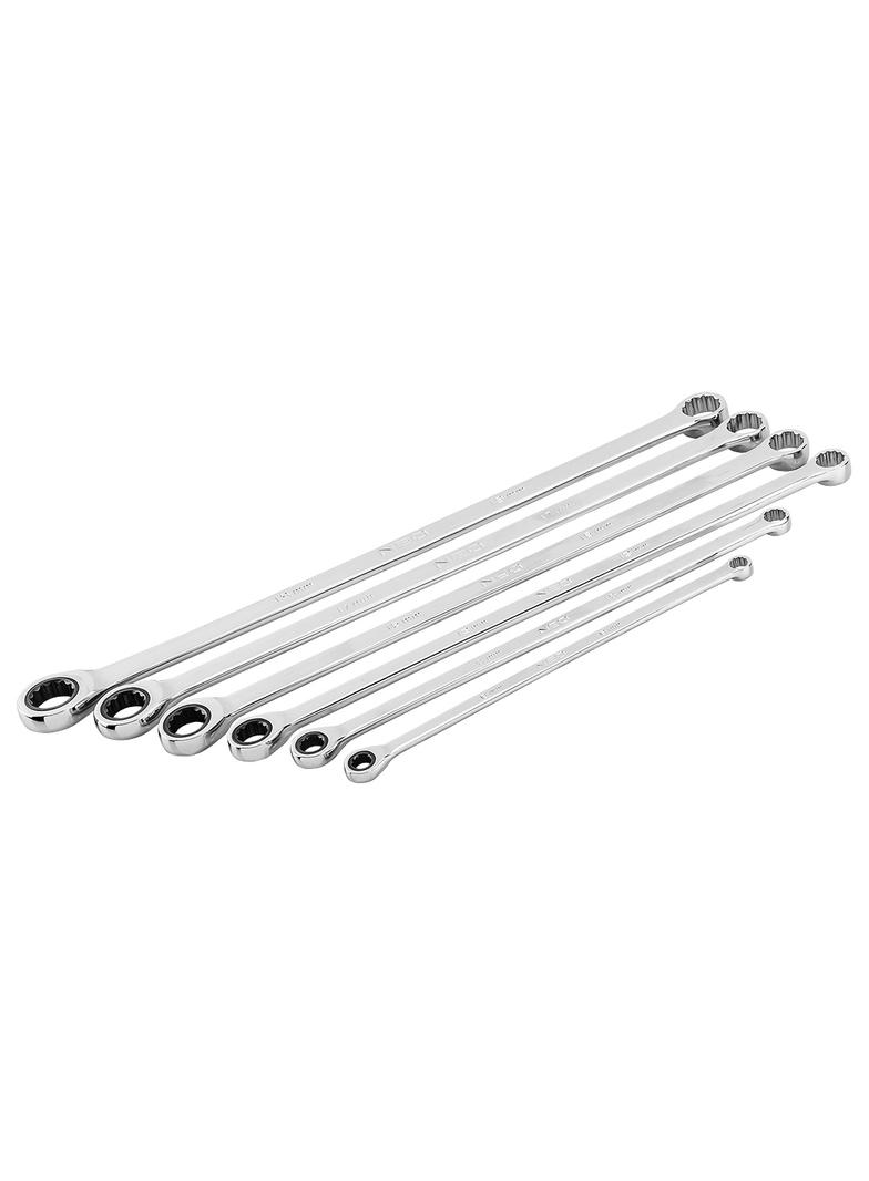 Klucze oczkowe z grzechotką, długie, zestaw 6 szt., 8 - 19 mm, miękkie etui