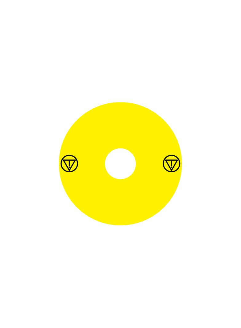 Ex9P1 H S9EMS Naklejka wyłącznika awaryjnego do Ex9P1 H średnica 90mm samoprzylepna żółta symbol ES