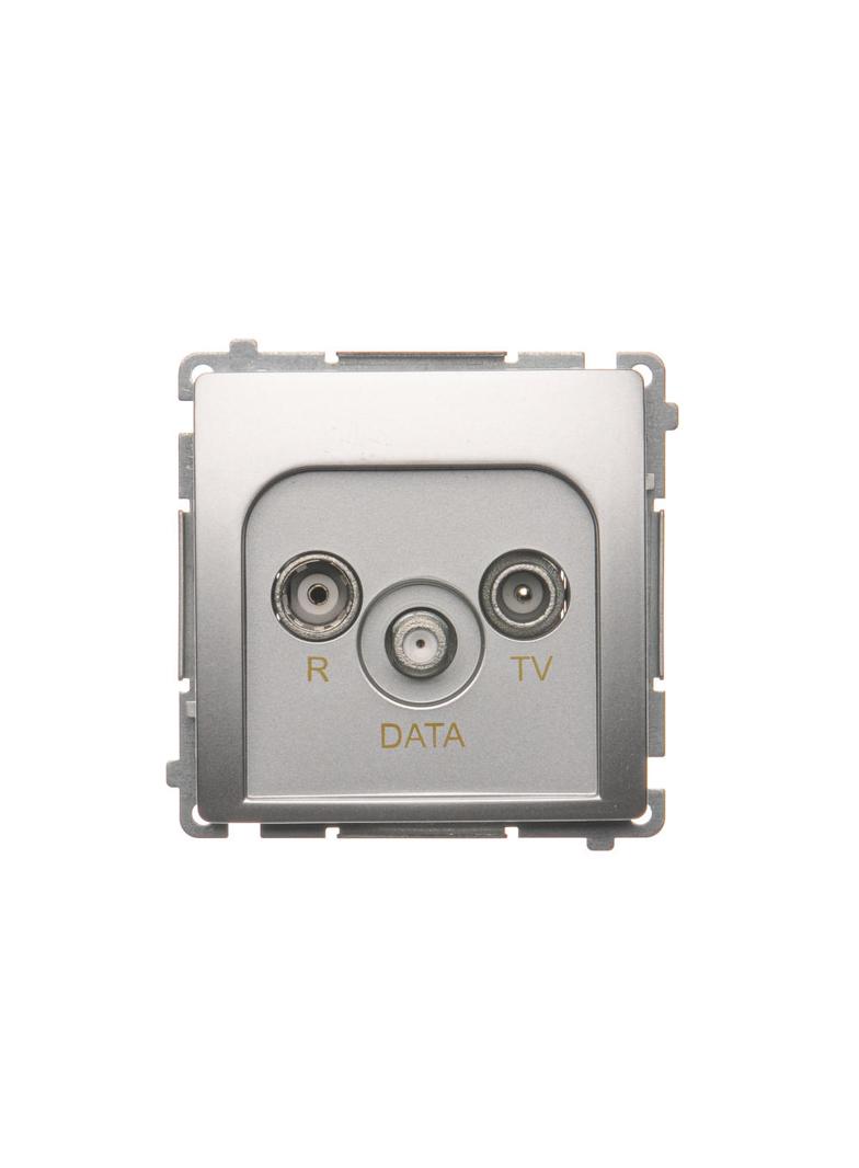 Simon Basic Gniazdo antenowe R-TV-DATA 1x wejście: 5–862 MHz srebrny mat