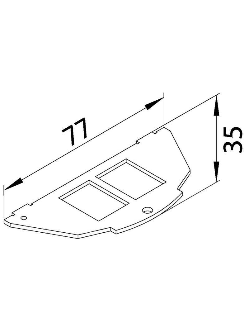 tehalit.VE-EE Płytka montażowa 2xRJ Typ 01 Keystone 19,3x14,8