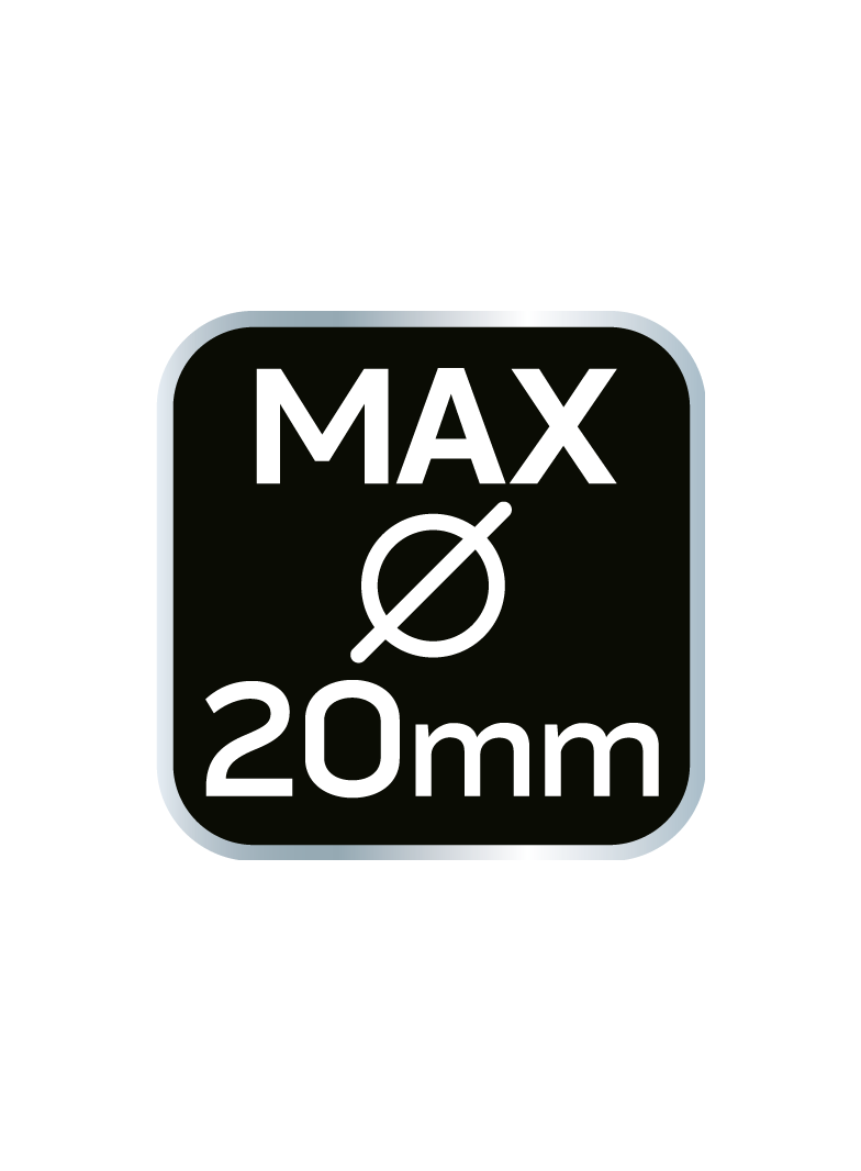 Sekator kowadełkowy 210 mm, zakres do 20 mm, materiał: PP, uchwyt pokryty gumą TPR