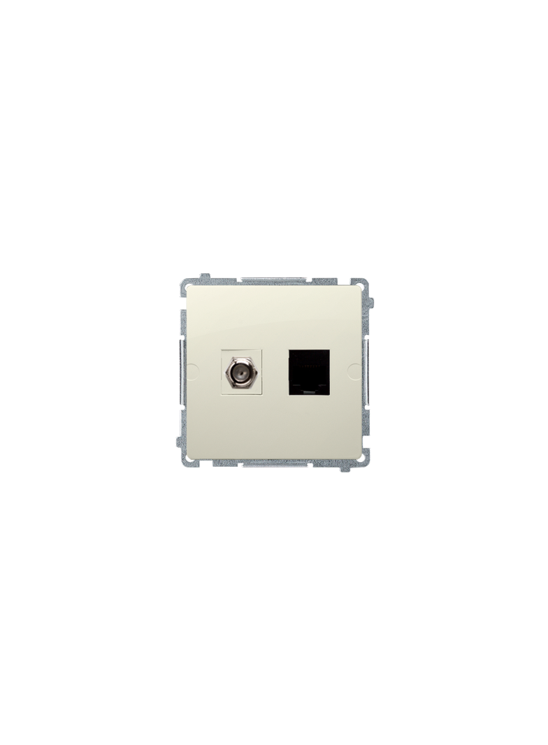 Simon Basic Gniazdo antenowe typu ''F'' + RJ45 kat.6 beż BMAFRJ45.01/12 KONTAKT
