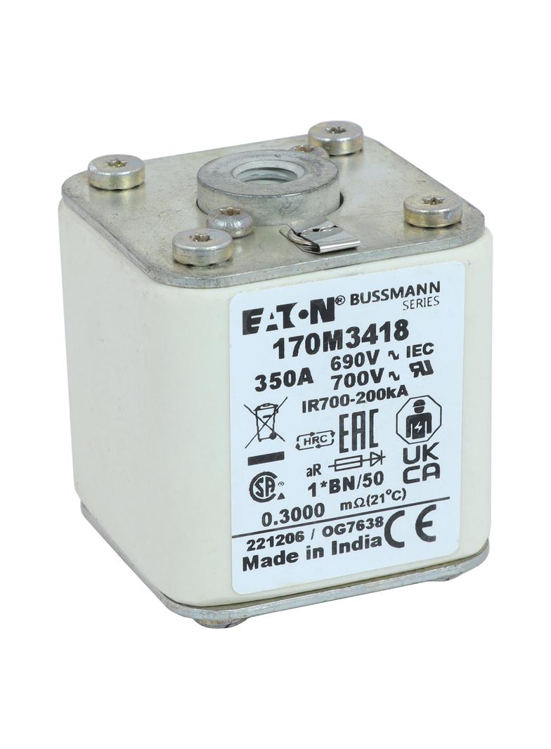 FUSE 350A 690V 1*BN/50 AR UC Wkładka szybka 350A AC 690V rozmiar 1 45x59x51 mm aR I 170M3418 EATON