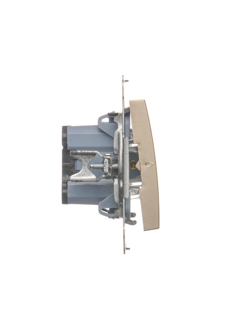 Simon 54 Przycisk „dzwonek” z podświetleniem LED 16A z. śrub. złoty mat