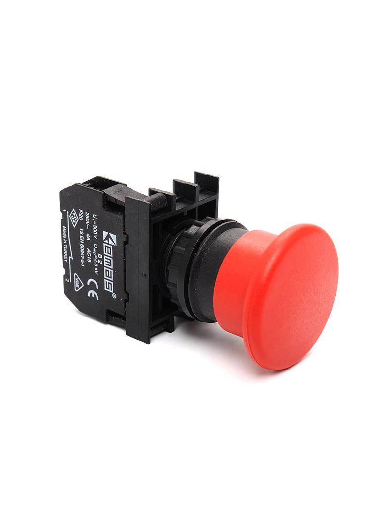 Przycisk dłoniowy bezpieczeństwa 1NC, grzybek 40 mm czerwony