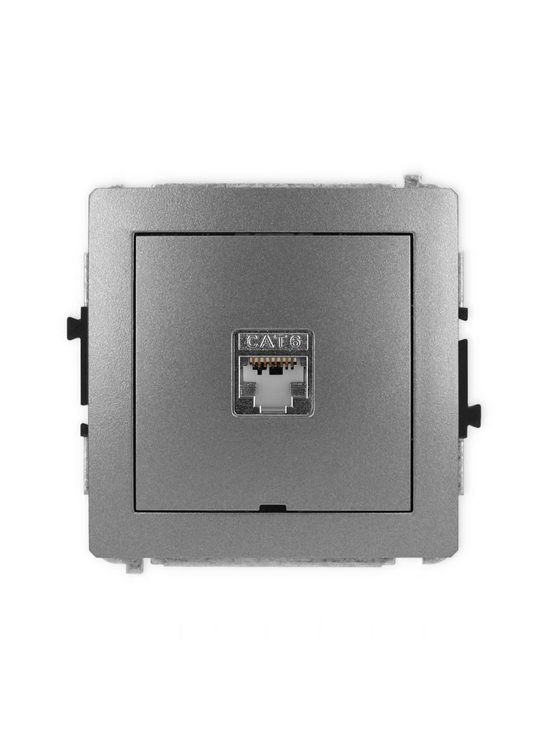 DECO Mechanizm gniazda komputerowego pojedynczego 1xRJ45, kat. 6, ekranowany, 8-stykowy, bez pola op