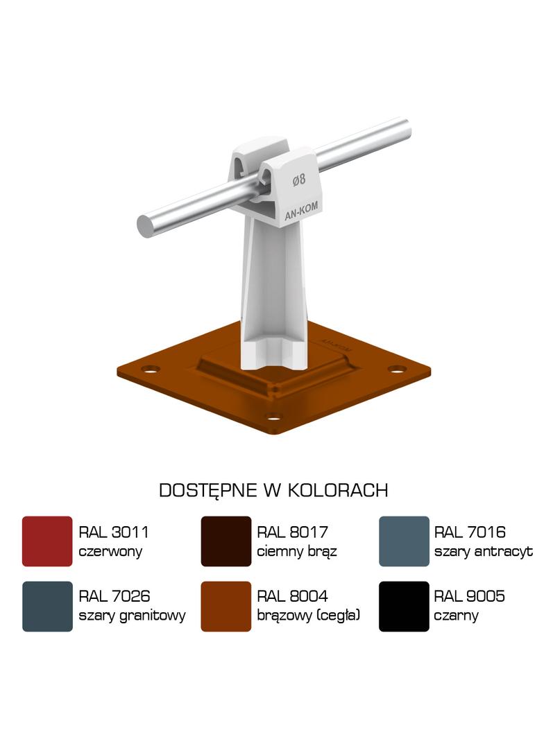 AN-11P/LA/S-N Uchwyt na płytce stal.H=7cm Z-zatrz. /LA/ szary
