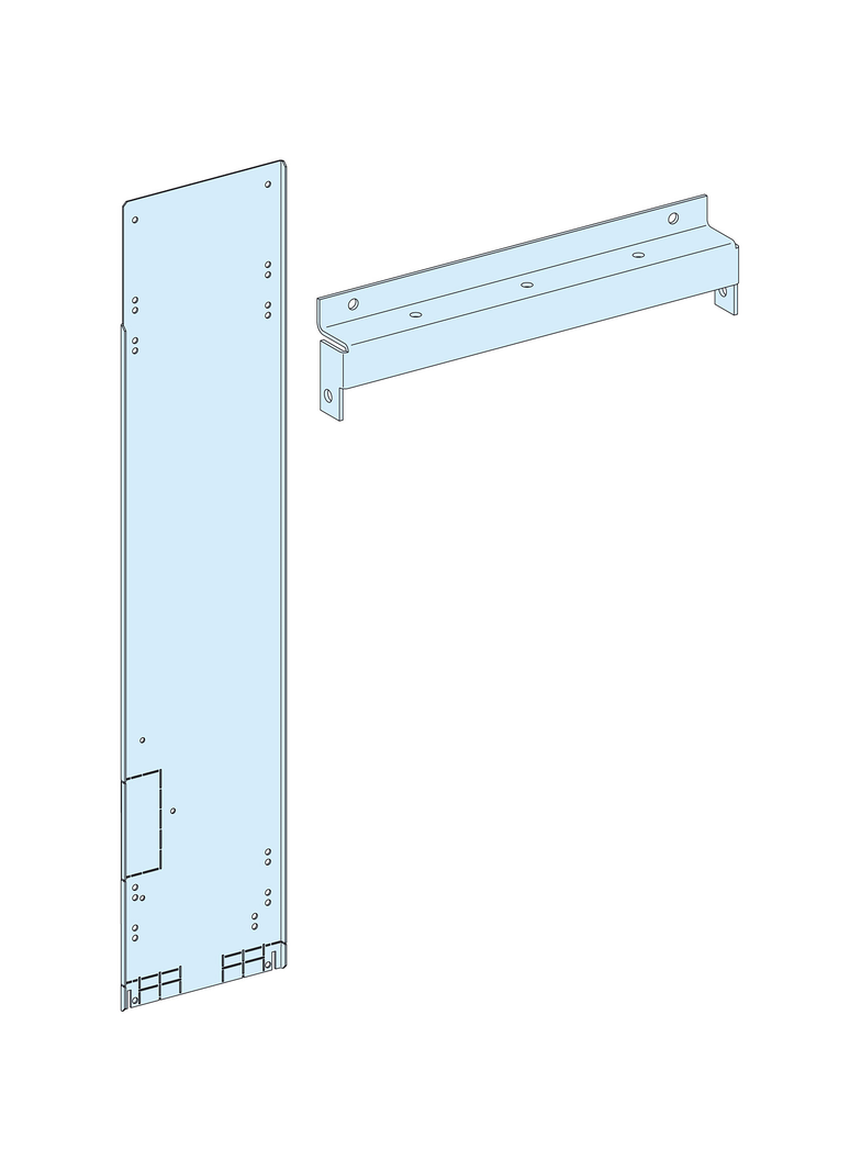 Rozdzielnice PrismaSet, przednia przegroda Formy 2 do pionowych szyn bocznych 300mm