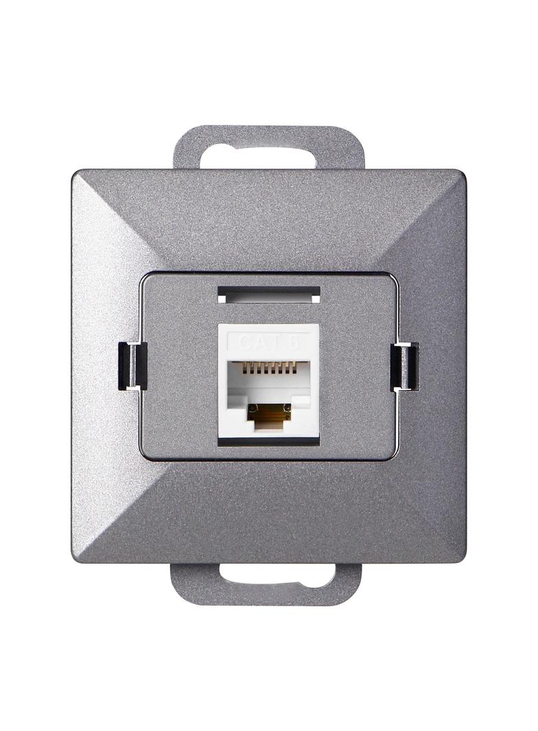Gniazdo 1xRJ45 Cat5 Pearl, RJ45-5CAT/P1, antracyt