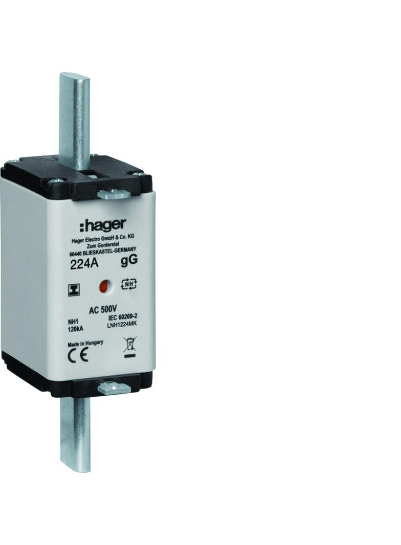 Wkładka bezp. nożowa NH1 wsk.podw. uchwyt izol. gG 224A 500 VAC LNH1224MK HAGER