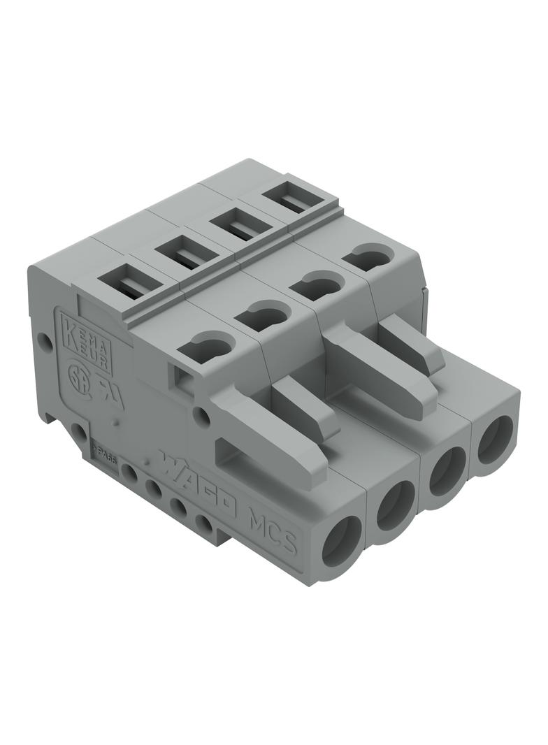 MCS-MIDI Classic gniazdo 4-bieg. szare raster 5 mm /100szt./ WAGO