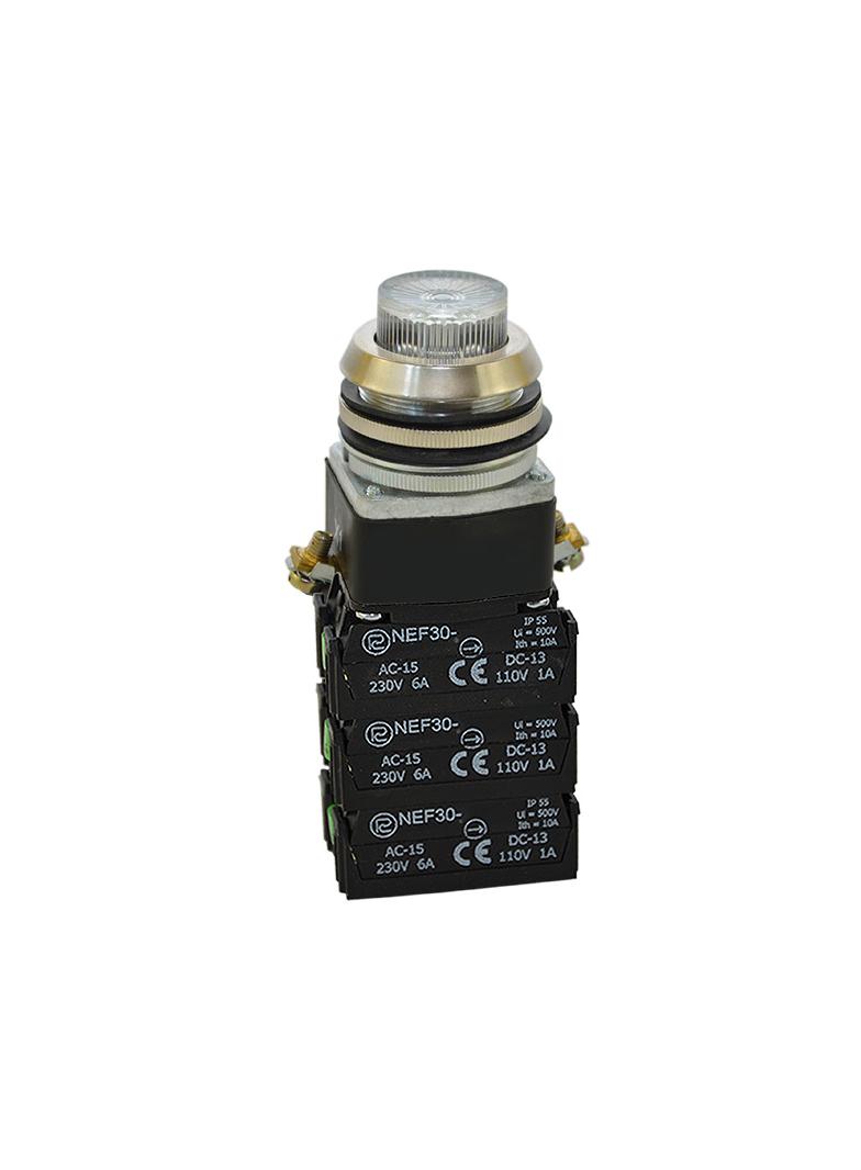 Przycisk NEF30-WL3X3Y/24V bezbarwny