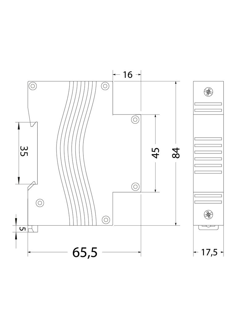 Dzwonek na szynę TH35 DIN 230V DZTH230 biały 87.40 OPATÓWEK