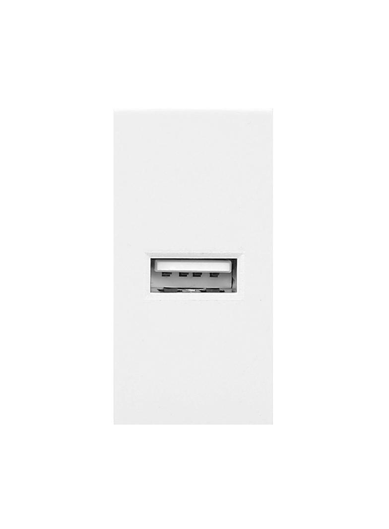 NOEN USB, port modułowy 22,5x45mm z ładowarką USB, 2,1A 5V DC, biały OR-GM-9010/W/USB ORNO