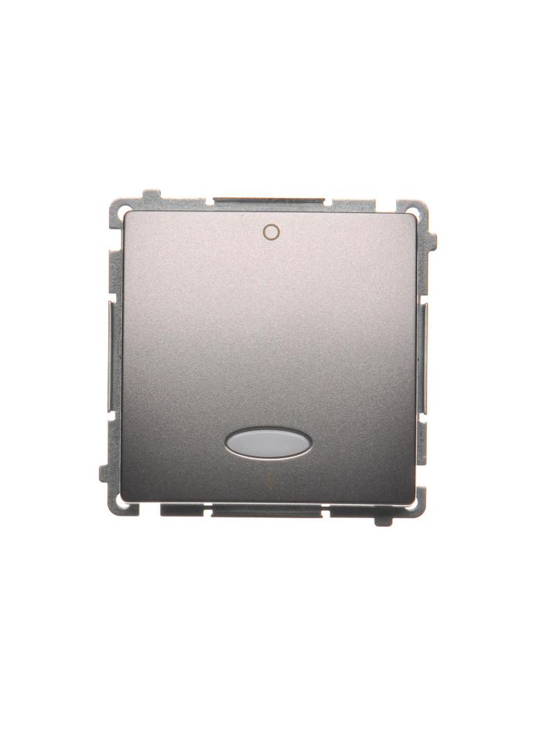 Simon Basic Łącznik dwubiegunowy z podświetleniem LED 10A 250V szybkozłączka stal inox BMW2L.01/21 KONTAKT