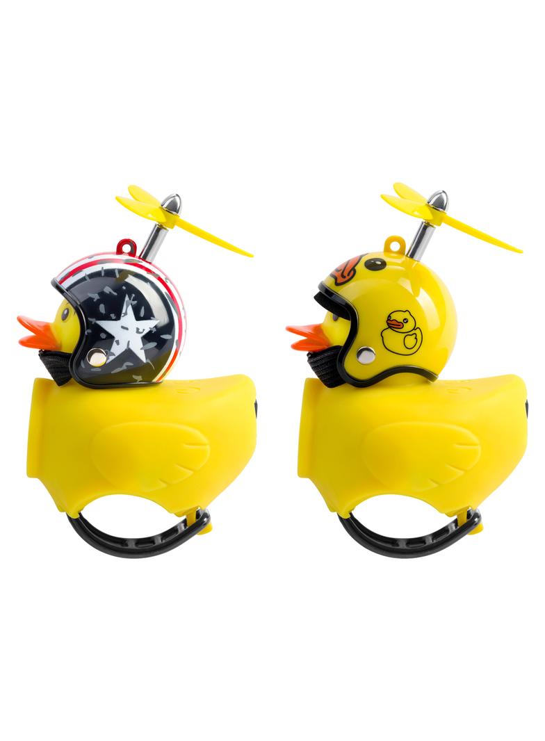 Światło rowerowe + dzwonek, kaczka w kasku, 130lm, 800mAh, 6000K, 2 wzory (mix)
