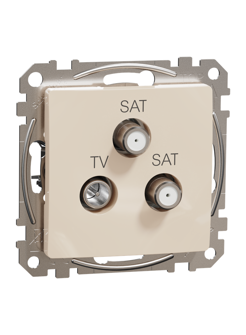 Sedna Design & Elements Gniazdo antenowe TV-SAT-SAT końcowe 4dB beżowy SDD112481S Schneider