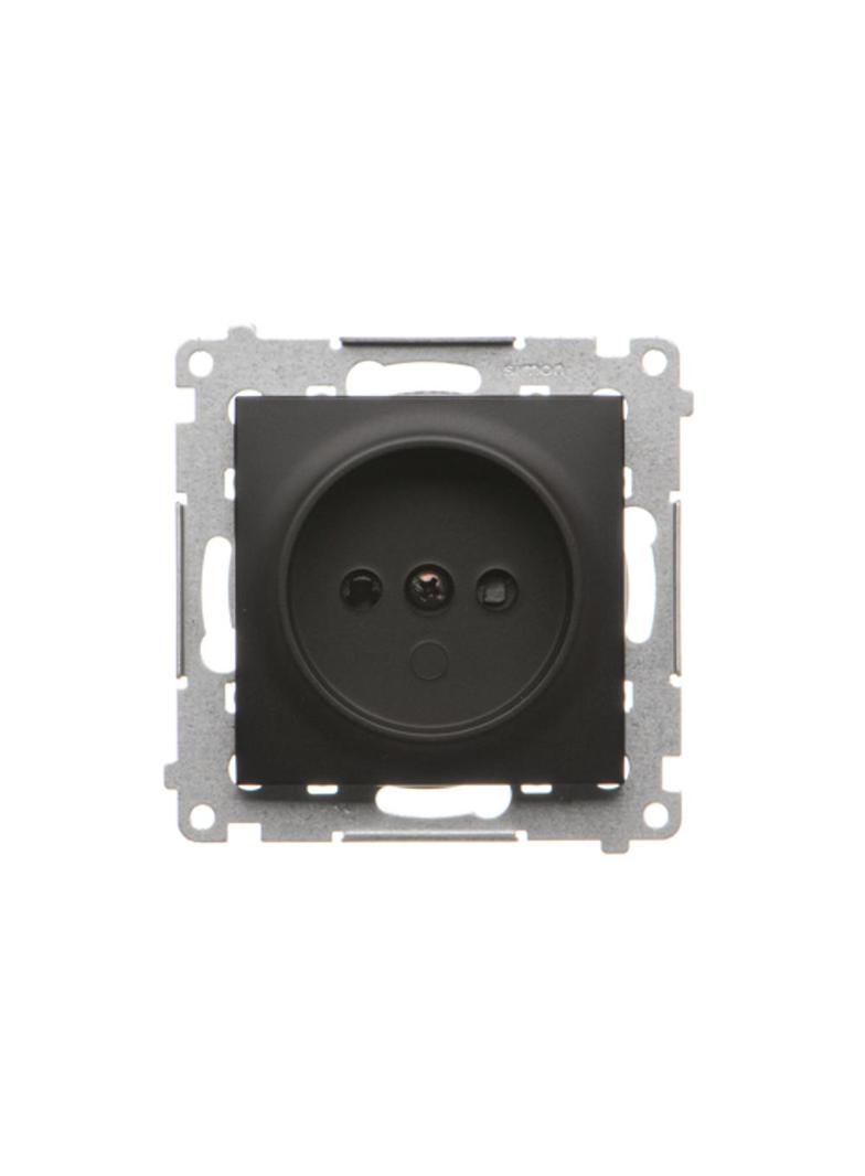 Simon 54 Gniazdo bez uziemienia z przesłonami 16A z. śrub. czarny