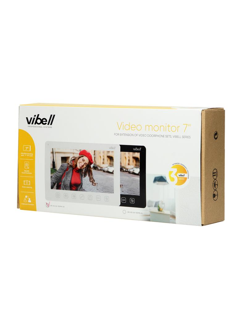 Wideo monitor bezsłuchawkowy kolorowy LCD 7” do zastosowania w systemach VIBELL biały OR-VID-EX-1057