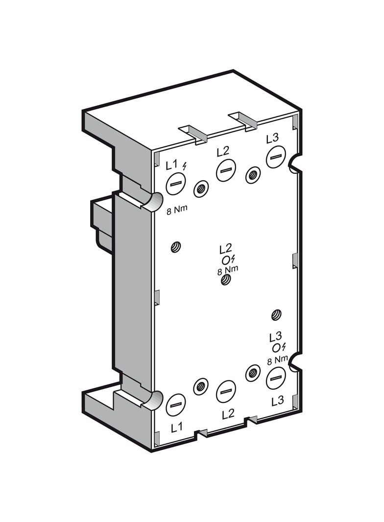 Adapter na szyny 3polowe od 60 do 150A, na rozstaw szyn 60mm