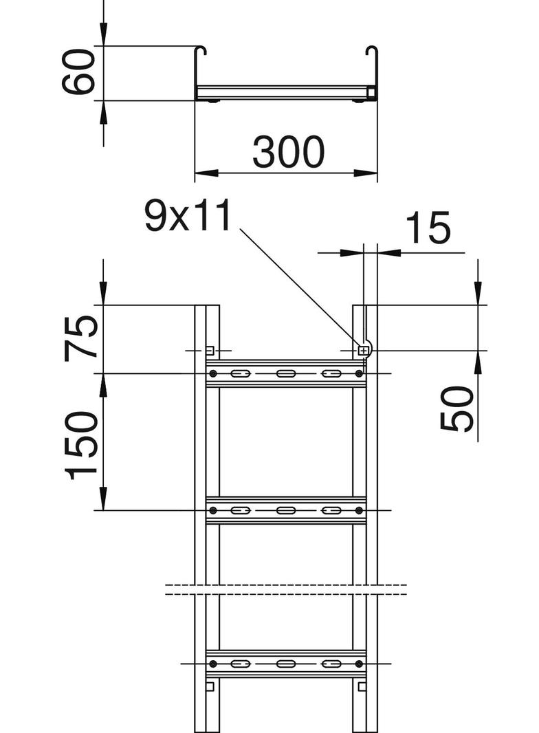 LG 630 VS/F, DRABINA POŻAROWA SZER.300