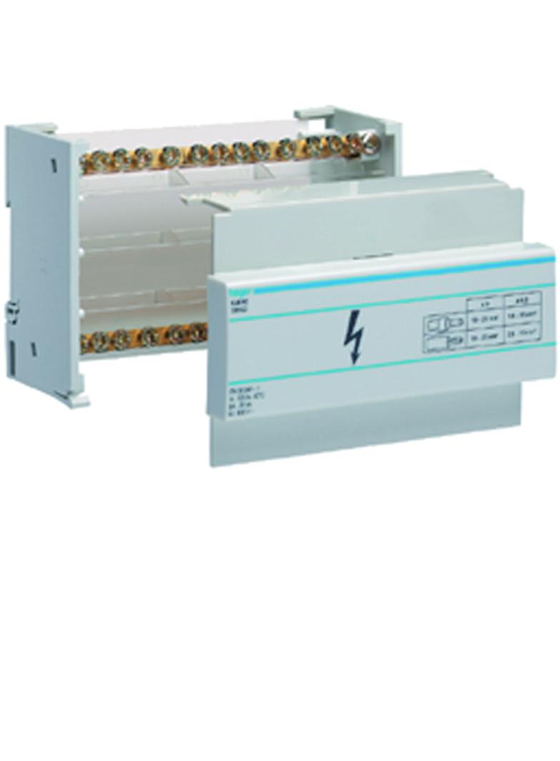 Blok rozdzielczy 100A 2P 29kA 1x35/1x25+10x16 KJ01A HAGER