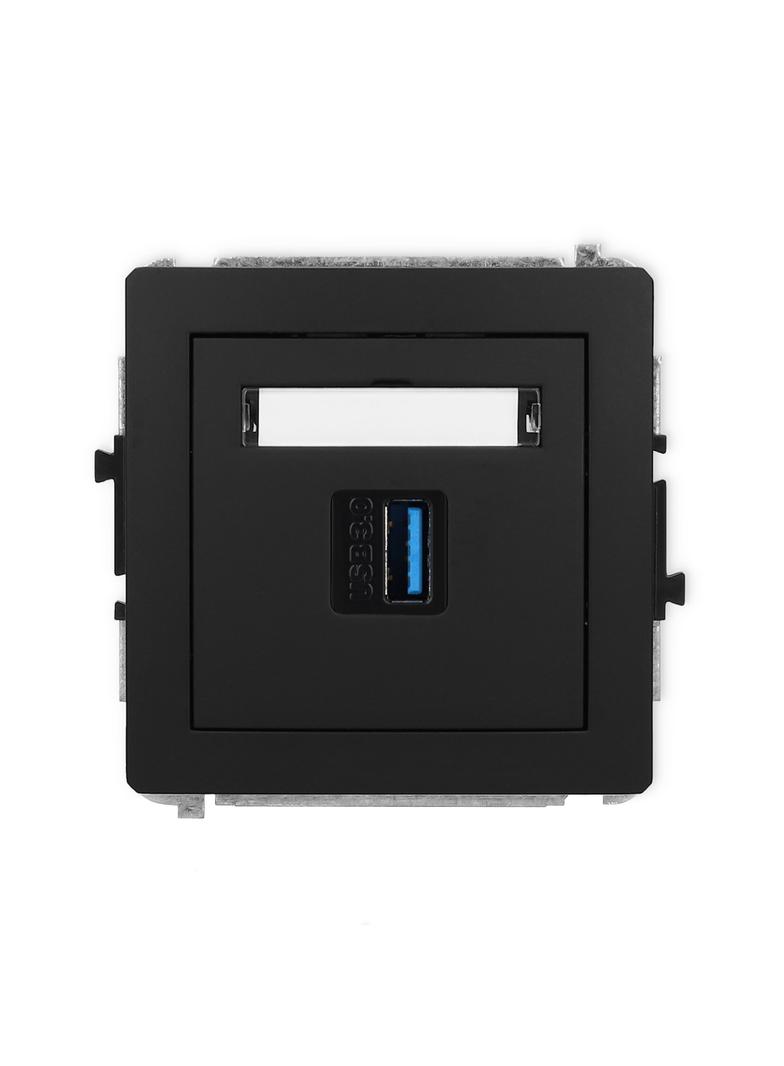 DECO Mechanizm gniazda pojedynczego USB A-A 3.0 czarny mat