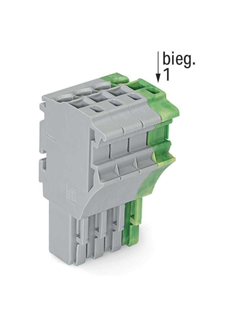 1-przewodowe gniazdo Push-in CAGE CLAMP szary/żółto-zielony /100szt./ 2022-104/000-036 WAGO
