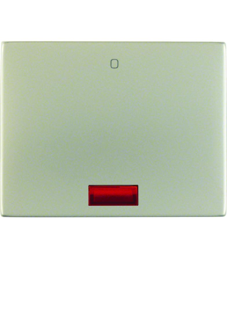 BERKER K.5 Klawisz z czerwoną soczewką z nadrukiem 0 stal szlachetna nierdzewna 14177104 HAGER