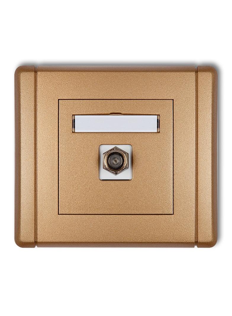 FLEXI Gniazdo antenowe pojedyncze typu F (SAT) pozłacane złoty metalik