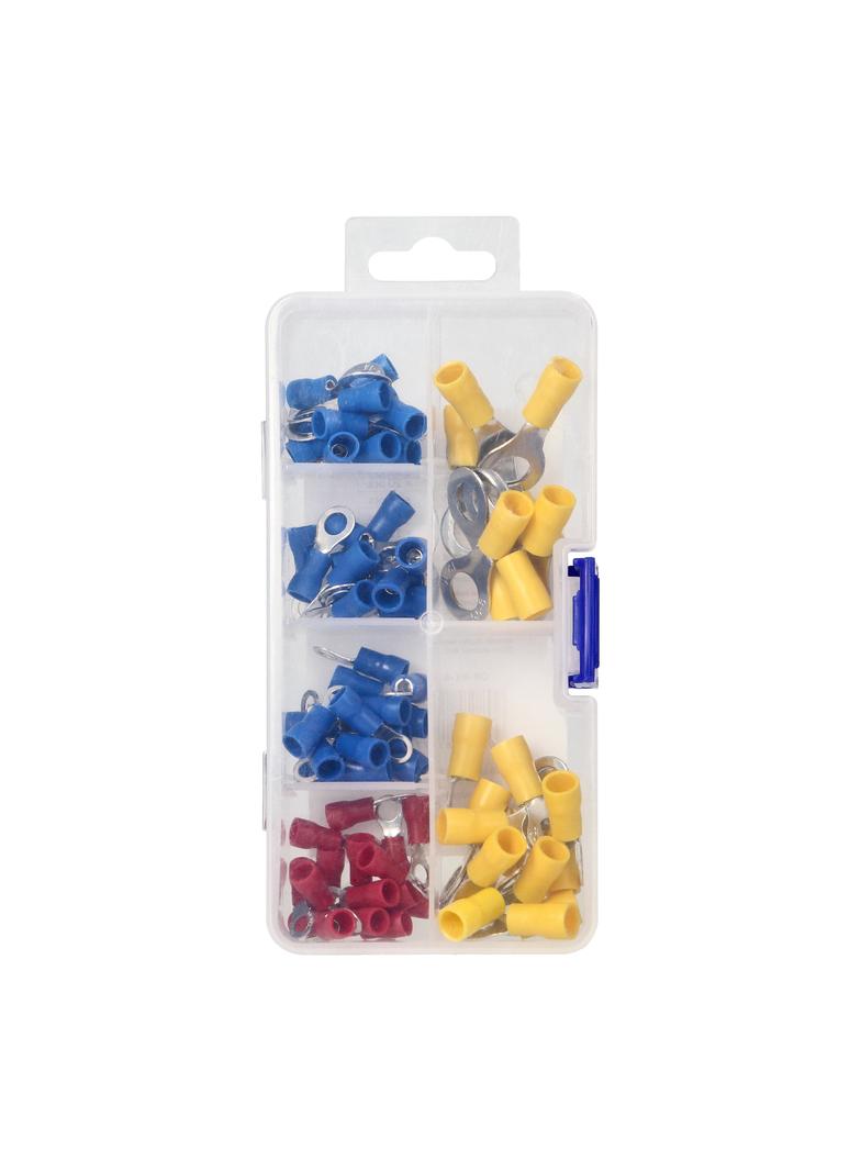 Zestaw końcówek kablowych oczkowych 120 szt. 25x1mm2 M4; 20x2,5mm2 M4; 20x2,5mm2,M5; 20x2,5mm2 M OR-