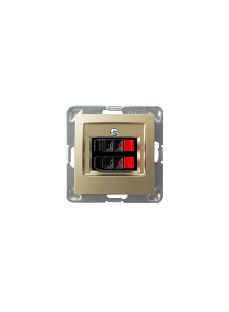 IMPRESJA Gniazdo głośnikowe podwójne - kolor złoty metalik