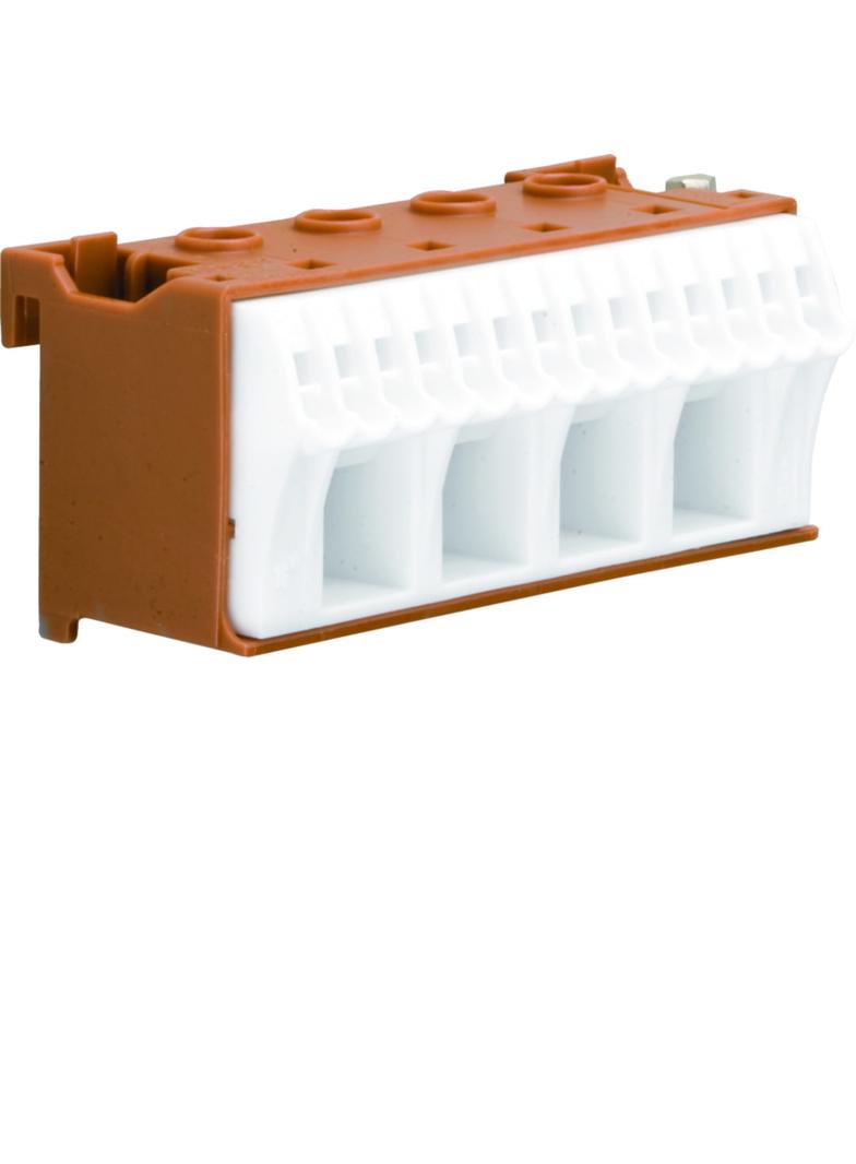 QuickConnect Blok samozacisków fazowy brązowy 4x16+14x4mm2 szer. 75mm KN18P HAGER