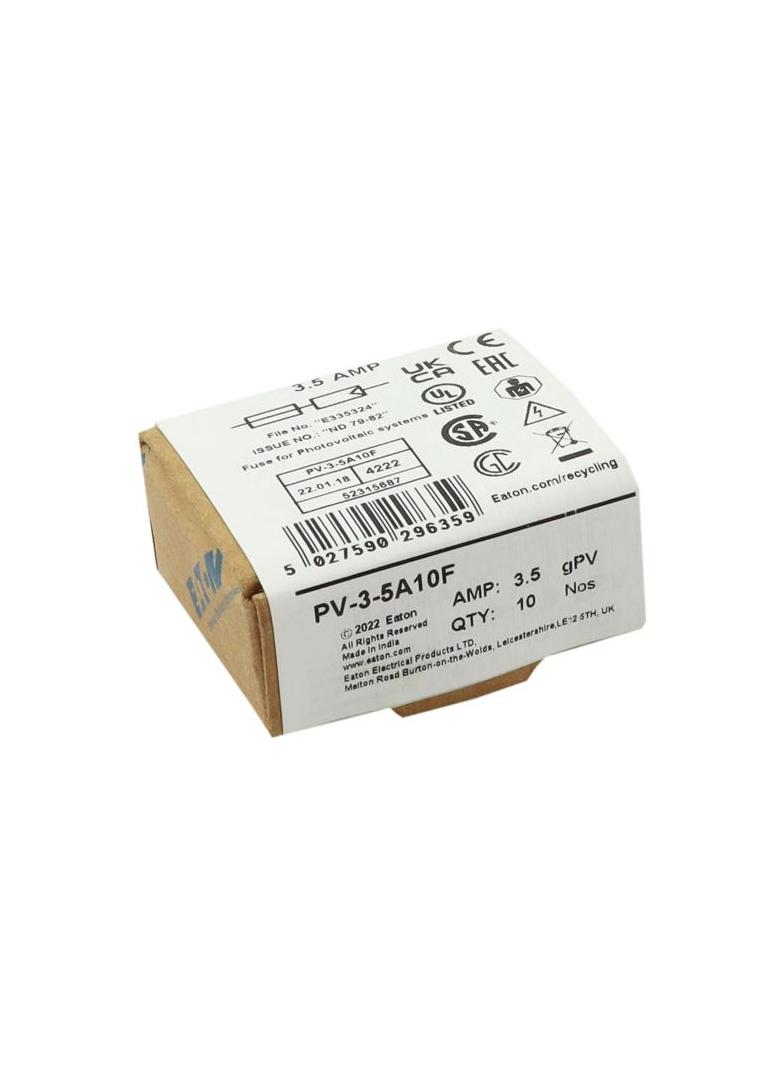 PV-3-5A10F Wkładka PV cylindryczna 3.5A 1000V DC 10x38MM PV-3-5A10F EATON