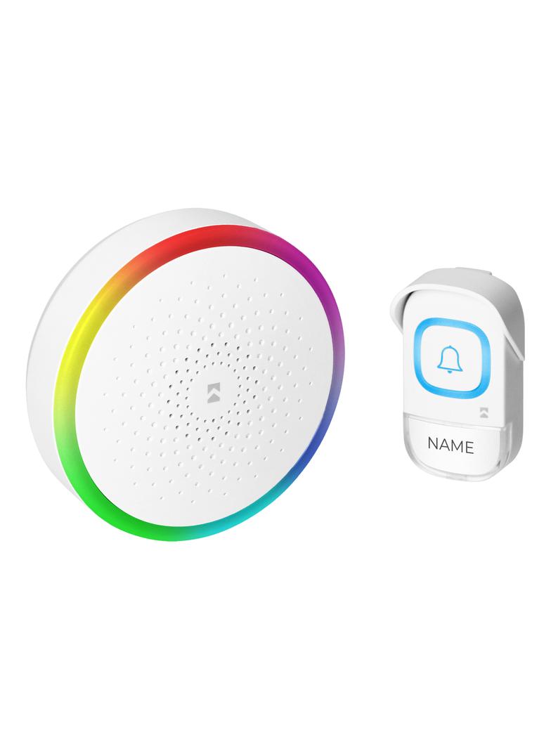 ENTIKO AC, dzwonek bezprzewodowy sieciowy, learning system, 60 dźwięków, 300m, biały
