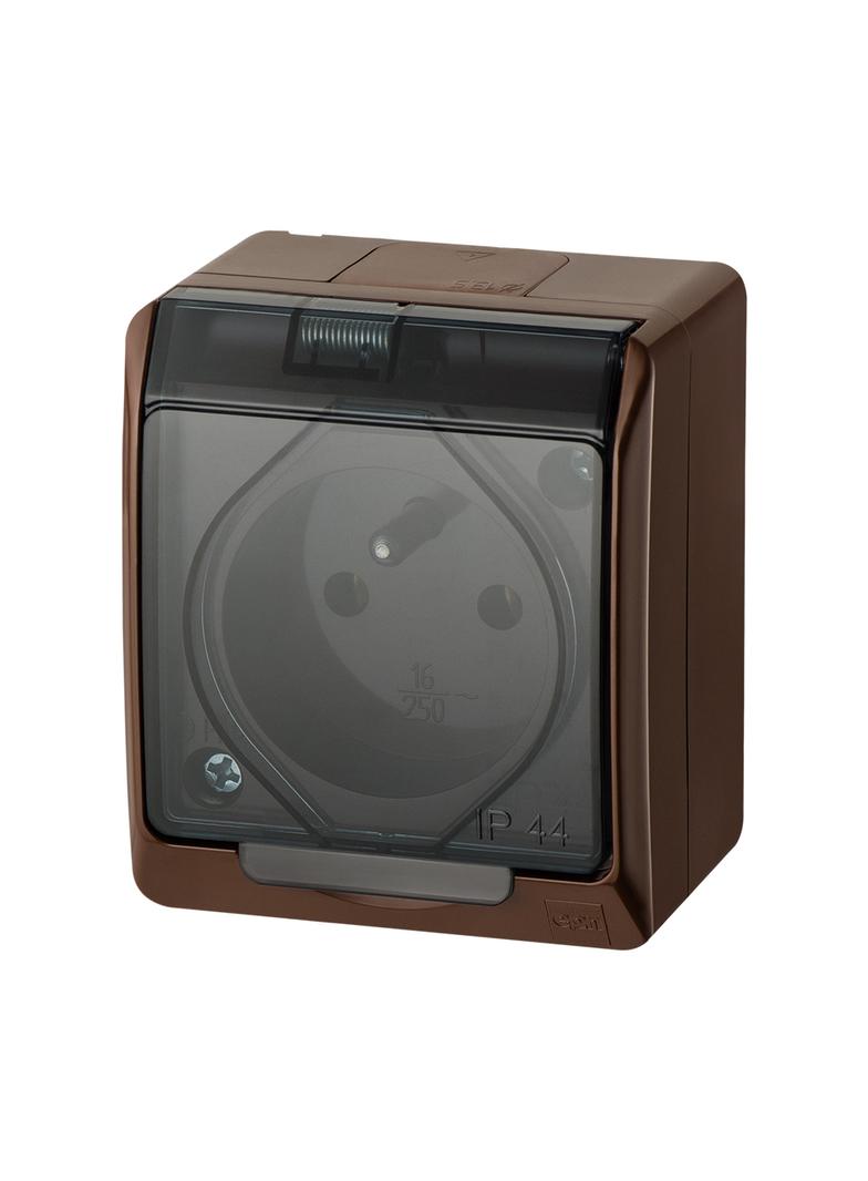 GNT HERMES 2P+Z IP44 brąz-dymne