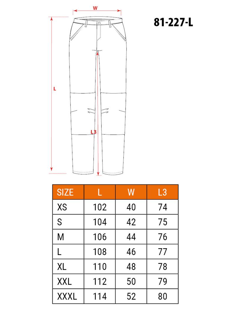 Spodnie robocze PREMIUM, 100% bawełna, ripstop, rozmiar L
