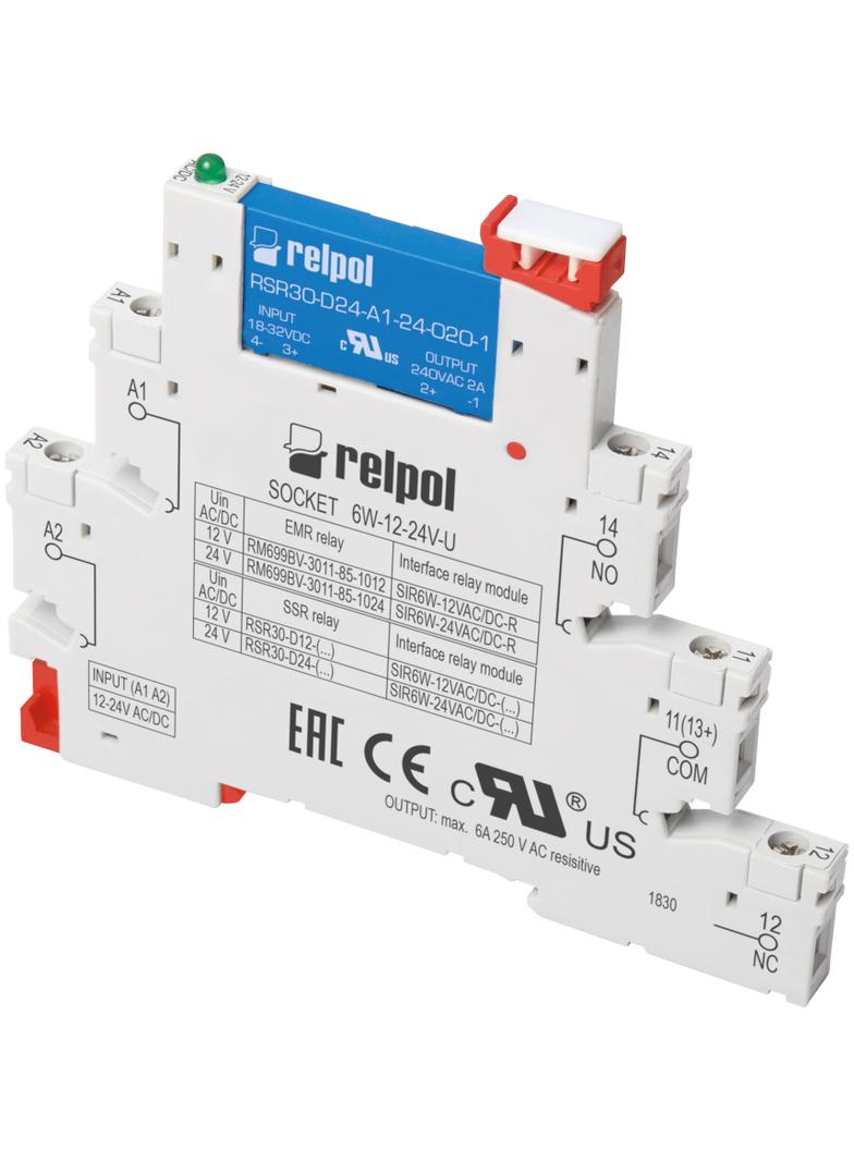 Przekaźnik interfejsowy SIR6W-12VAC/DC-T 1Z 12V AC/DC 1 A RELPOL