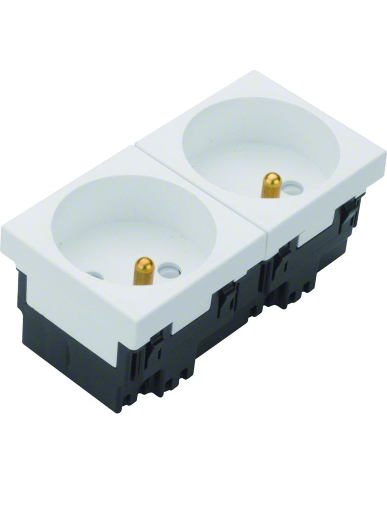 tehalit.GB-EG Gniazdo 2P+Z 33st 2-krotne 45x45mm bezhalogenowe biały EER2339010 HAGER