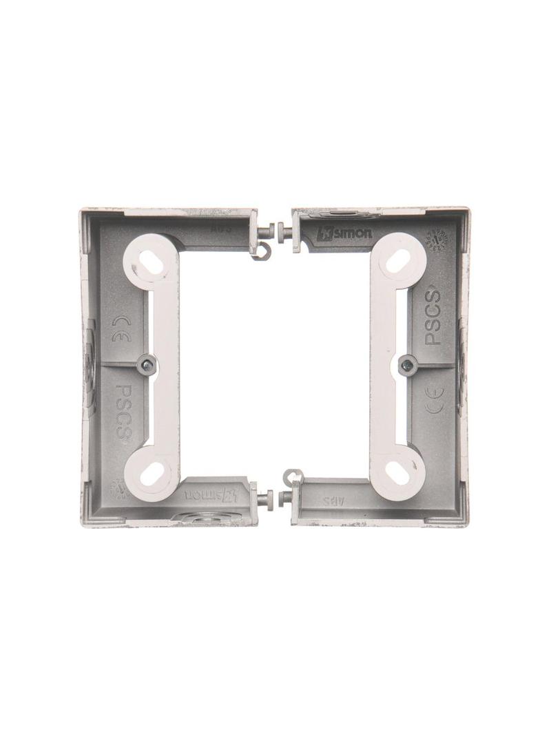 Simon Basic Neos Puszka natynkowa pojedyncza składana do ramek Basic NEOS. Głębokość 40 mm. (1 szt. PSCS/.. = 2 elementy) stal inox PSCS/21 KONTAKT
