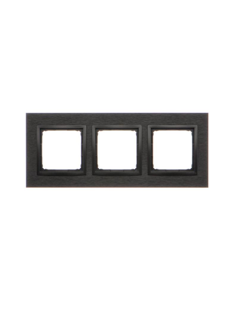 Simon 54 NATURE WMDZ-0130xS-083 Ramka 3-krotna Nature-Metal, INOX DARK, IP20/IP44. (IP44-należy zast DRN3/83 KONTAKT