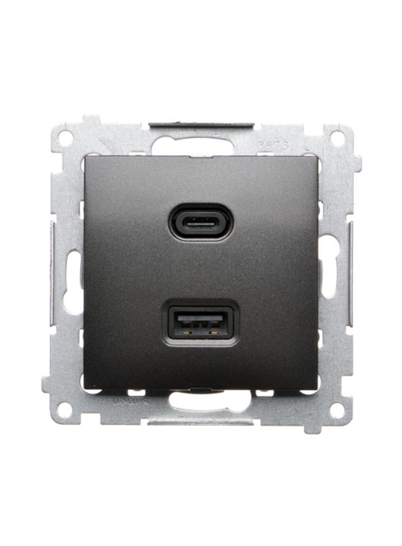 Simon 54 Ładowarka USB C+A 30 W 230V antracyt DEC2CAQ.01/48 KONTAKT