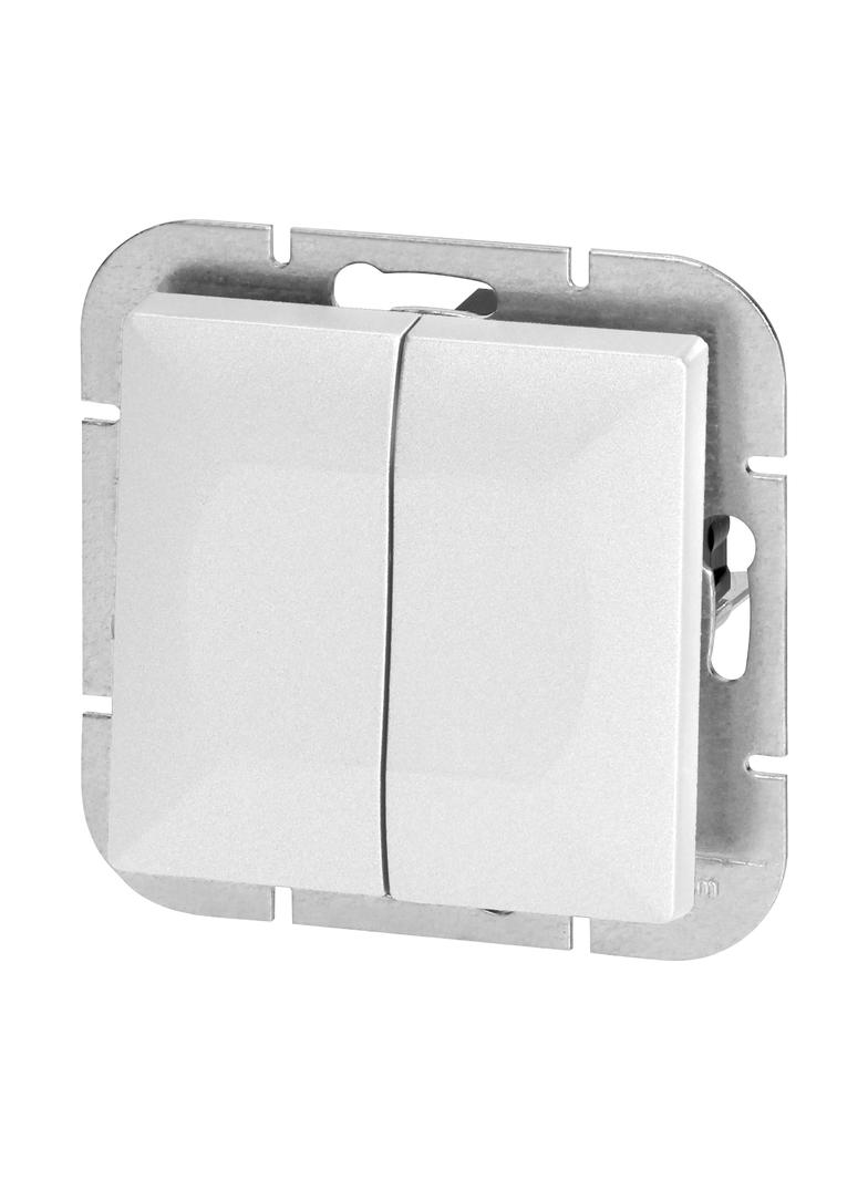 Łącznik podtynkowy świecznikowy Pearl, 10A, 250V, WP-2P, biały OR-OE-7701/W ORNO