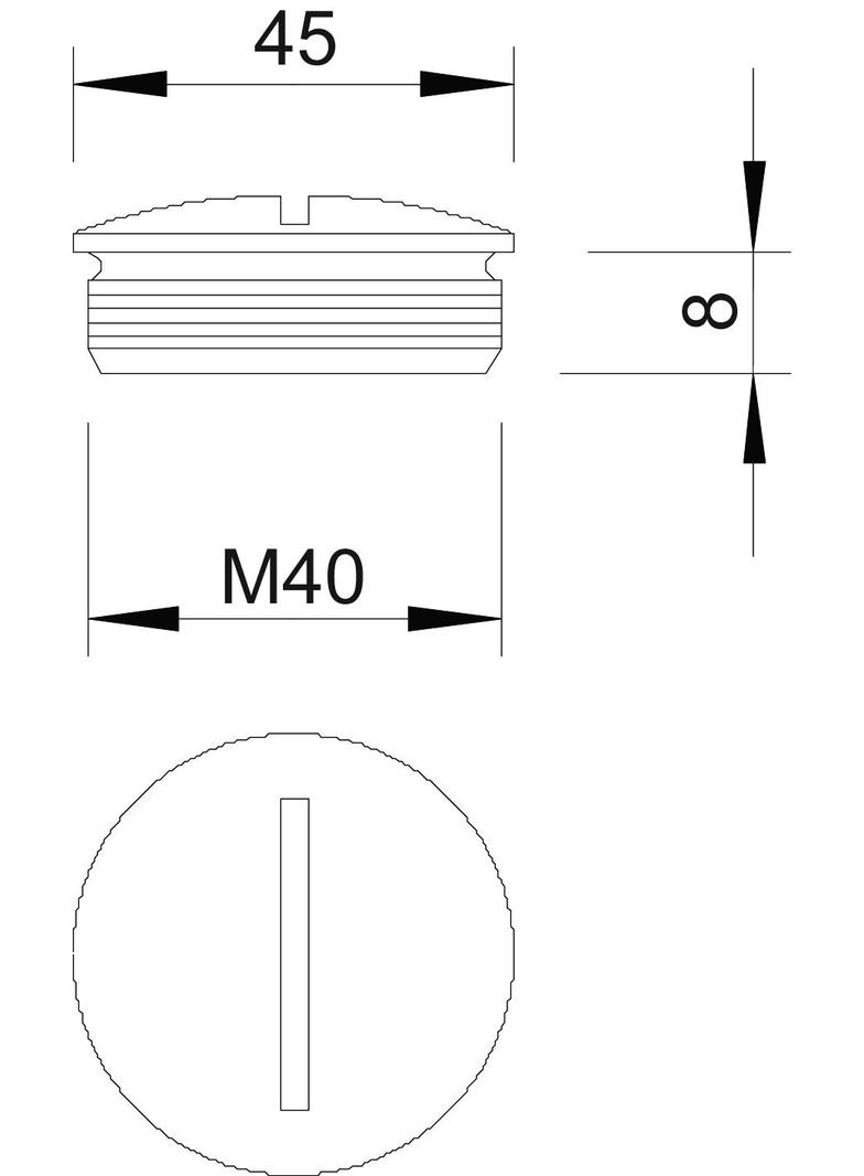 168 M, ZAŚLEPKI GWINTOWANE M40 MS/NIK.